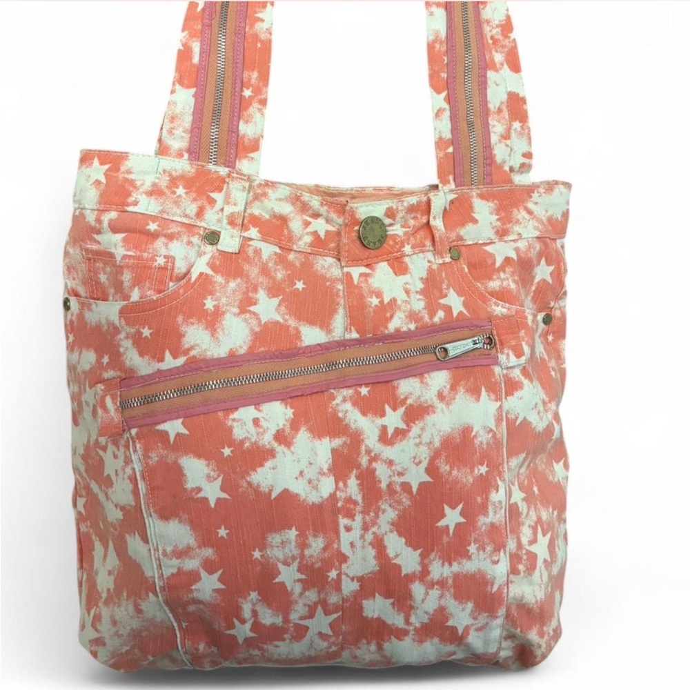 Star Patterned Coral Tote Bag